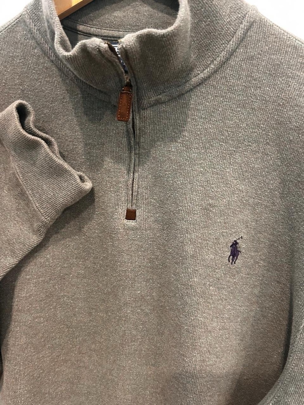 Men’s Ralph Lauren Ribbed 1/4-Zip Sweater - Picture 5 of 8